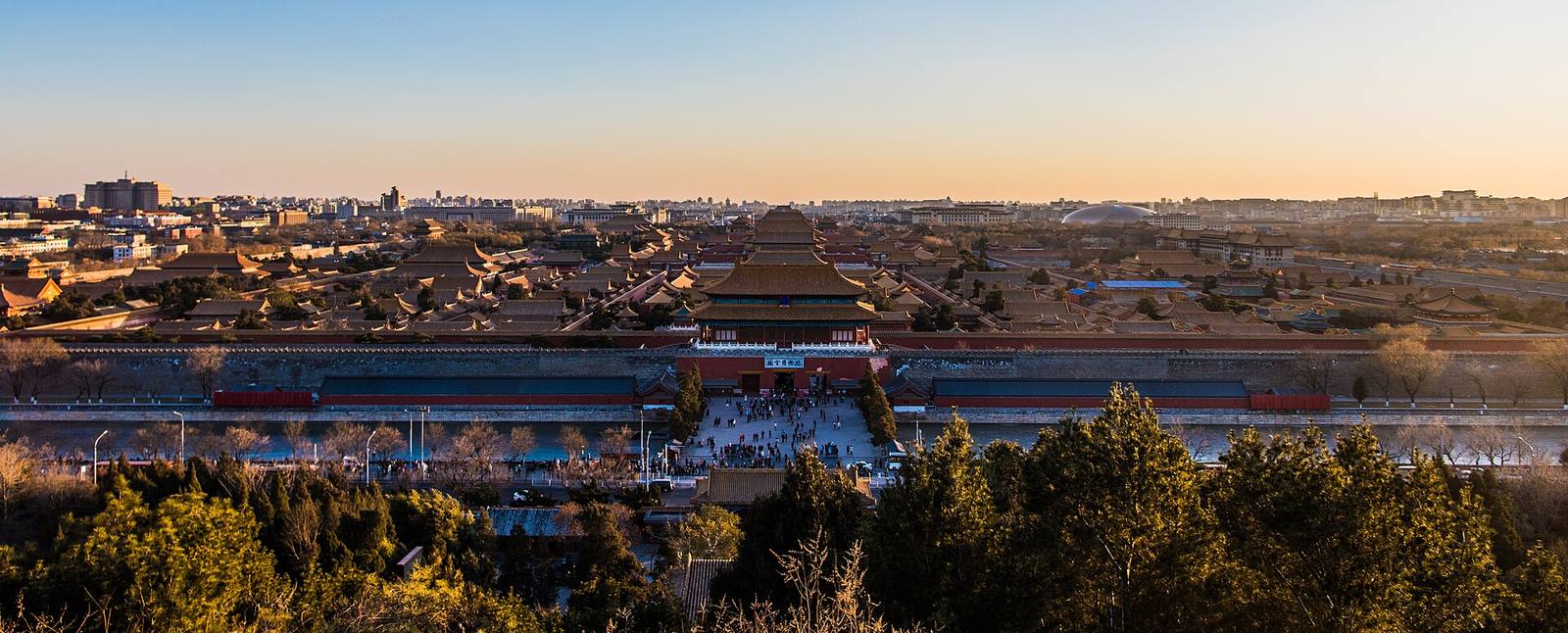 The golden rooftops of the Forbidden City seen from Jingshan hill